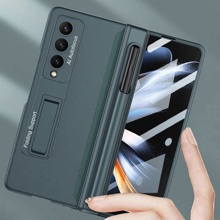 For Samsung Galaxy Z Fold4 GKK Magnetic Hinge Flip Phone Case with Pen Holder & Holder(Silver) - Galaxy Z Fold4 5G Cases by GKK | Online Shopping South Africa | PMC TechLife | Buy Now Pay Later Mobicred