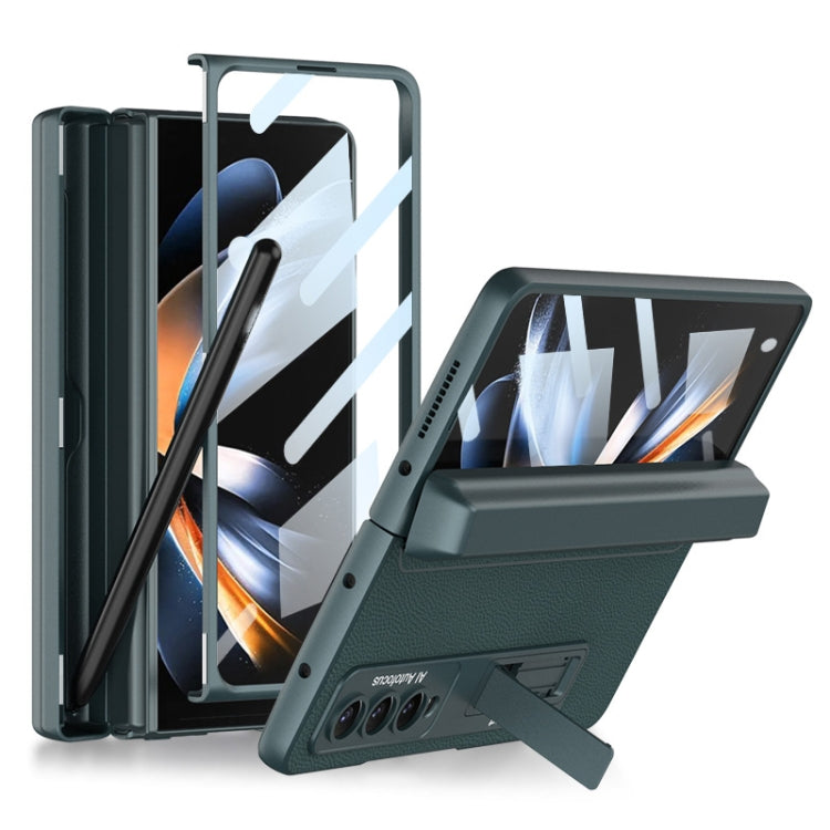 For Samsung Galaxy Z Fold4 GKK Integrated Magnetic Flip Plain Leather Phone Case with Pen Box(Green) - Galaxy Z Fold4 5G Cases by GKK | Online Shopping South Africa | PMC TechLife | Buy Now Pay Later Mobicred