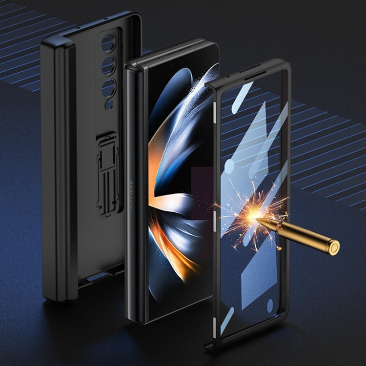 For Samsung Galaxy Z Fold4 GKK Integrated Magnetic Flip Plain Leather Phone Case with Pen Box(Green) - Galaxy Z Fold4 5G Cases by GKK | Online Shopping South Africa | PMC TechLife | Buy Now Pay Later Mobicred