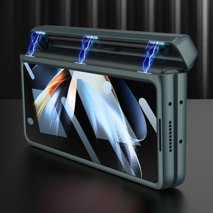 For Samsung Galaxy Z Fold4 GKK Integrated Magnetic Flip Plain Leather Phone Case with Pen Box(Silver) - free shipping - PMC TechLife - Order now!