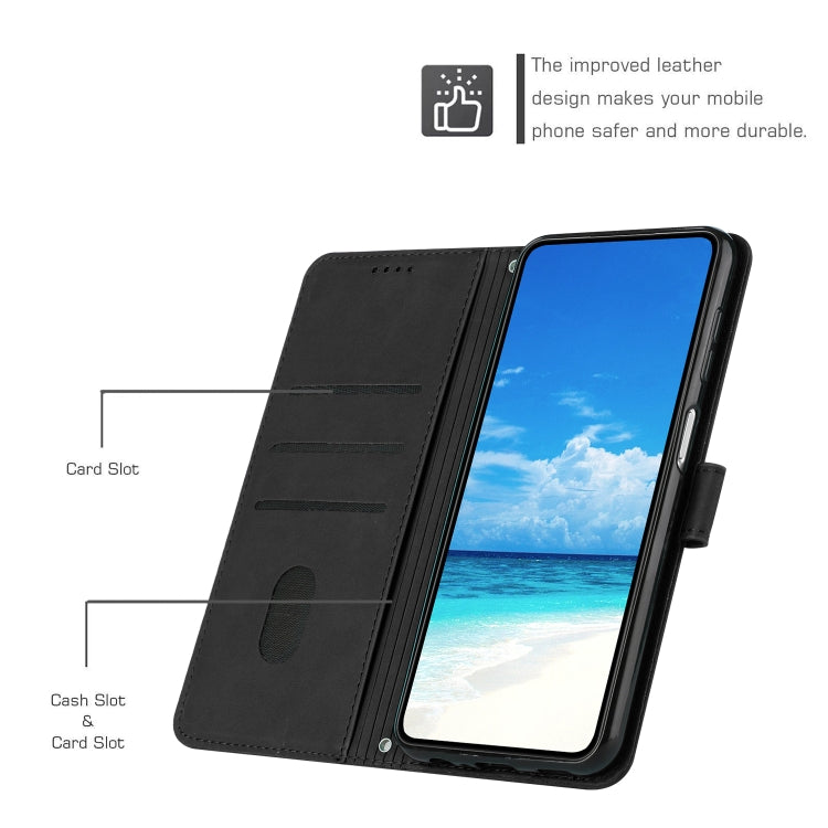 For Xiaomi 12 Lite Skin Feel Heart Pattern Leather Phone Case with Lanyard(Black) - free shipping - PMC TechLife - Order now!