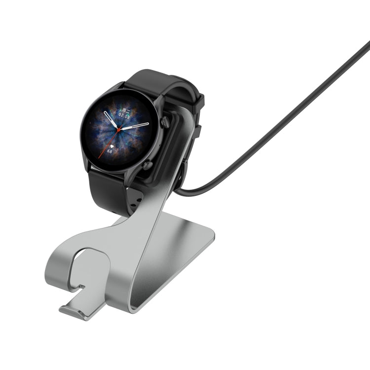 For Amazfit GTR4 / GTR4 Pro Rotatable Smart Watch Metal Charger Stand(Grey) - Charger by PMC TechLife | Online Shopping South Africa | PMC TechLife | Buy Now Pay Later Mobicred