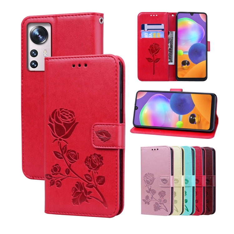 For Xiaomi 12/12X Rose Embossed Flip PU Leather Phone Case(Red) - free shipping - PMC TechLife - Order now!
