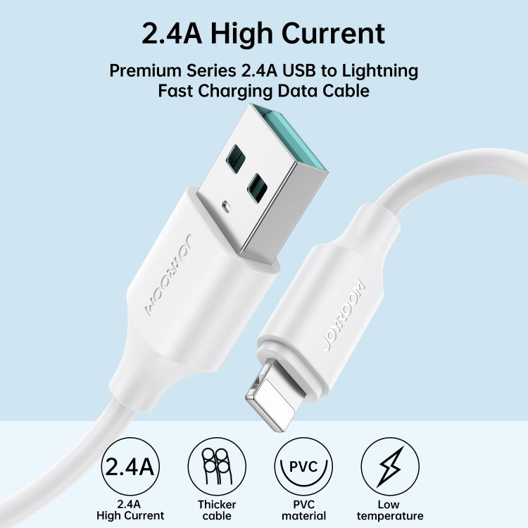 JOYROOM S-UL012A9 2.4A USB to 8 Pin Fast Charging Data Cable, Length:2m(White) - Normal Style Cable by JOYROOM | Online Shopping South Africa | PMC Jewellery