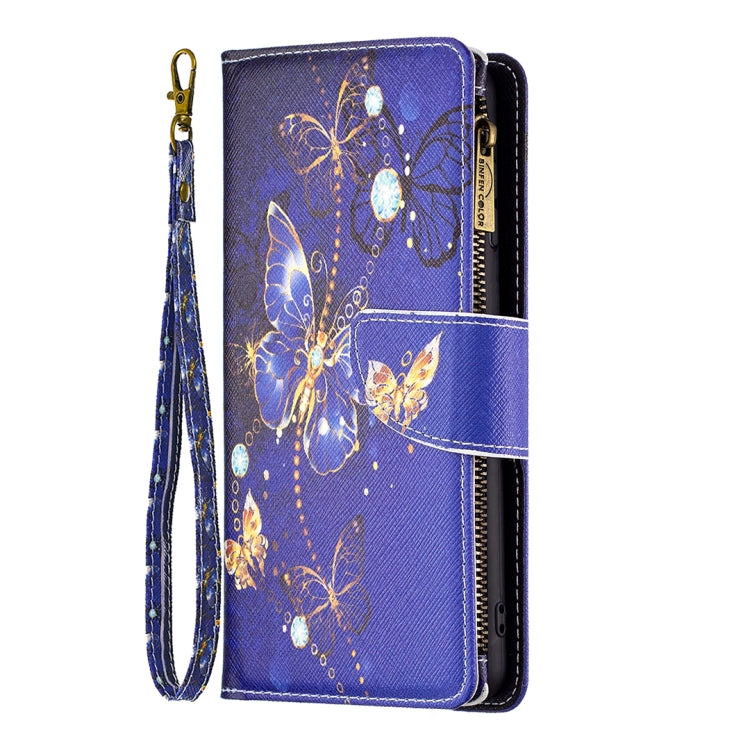 For Samsung Galaxy A14 5G Colored Drawing Pattern Zipper Leather Phone Case(Purple Butterfly) - free shipping - PMC TechLife - Order now!