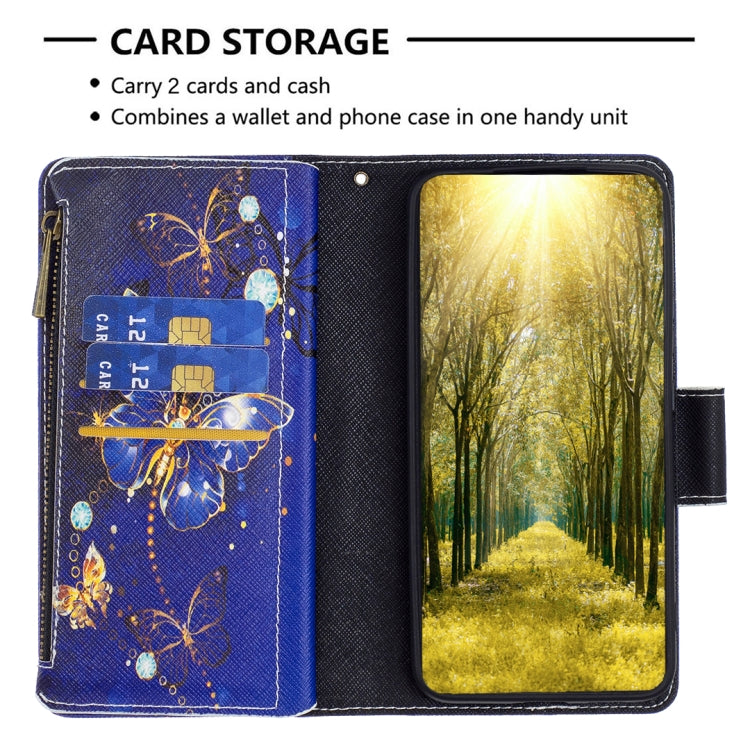 For Samsung Galaxy A14 5G Colored Drawing Pattern Zipper Leather Phone Case(Purple Butterfly) - free shipping - PMC TechLife - Order now!