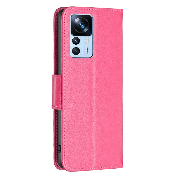 For Xiaomi 12T / 12T Pro / Redmi K50 Ultra Embossing Two Butterflies Pattern Leather Case(Rose Red) - free shipping - PMC TechLife - Order now!