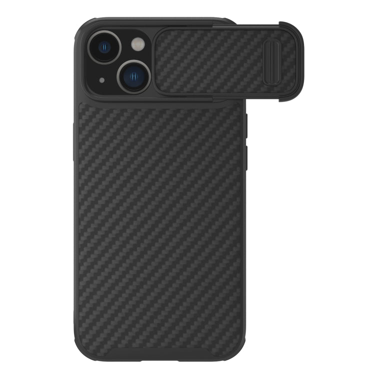 For iPhone 14 Plus NILLKIN Synthetic Fiber Camshield Magnetic Phone Case(Black) - iPhone 14 Plus Cases by NILLKIN | Online Shopping South Africa | PMC TechLife | Buy Now Pay Later Mobicred