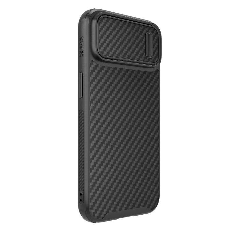 For iPhone 14 Plus NILLKIN Synthetic Fiber Camshield Magnetic Phone Case(Black) - iPhone 14 Plus Cases by NILLKIN | Online Shopping South Africa | PMC TechLife | Buy Now Pay Later Mobicred