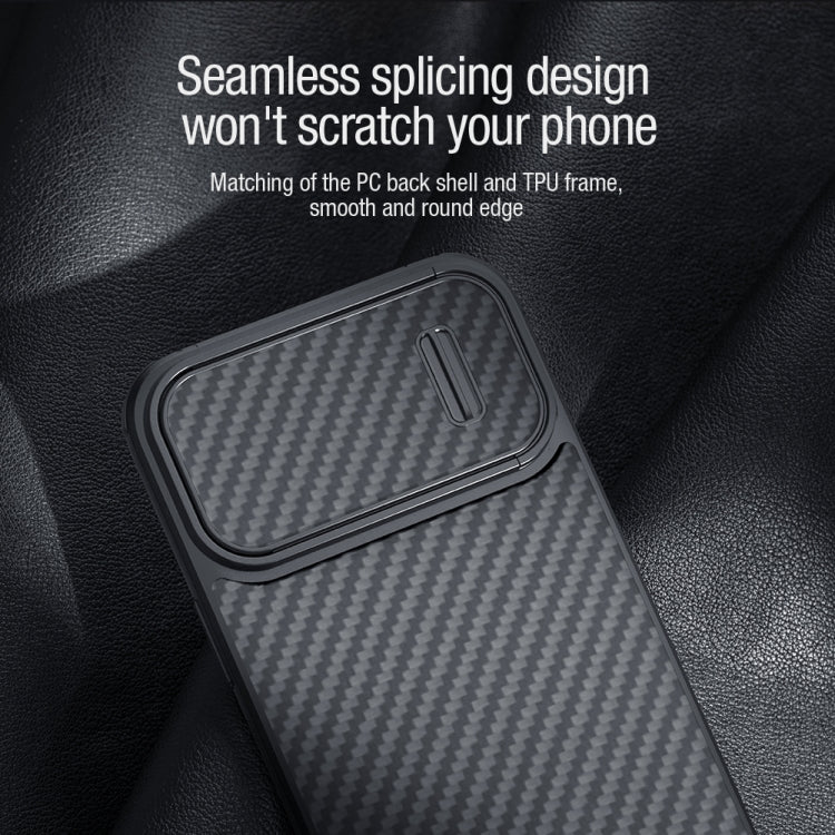 For iPhone 14 Plus NILLKIN Synthetic Fiber Camshield Magnetic Phone Case(Black) - iPhone 14 Plus Cases by NILLKIN | Online Shopping South Africa | PMC TechLife | Buy Now Pay Later Mobicred