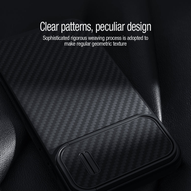 For iPhone 14 Plus NILLKIN Synthetic Fiber Camshield Magnetic Phone Case(Black) - iPhone 14 Plus Cases by NILLKIN | Online Shopping South Africa | PMC TechLife | Buy Now Pay Later Mobicred