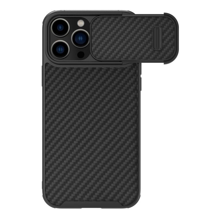 For iPhone 14 Pro NILLKIN Synthetic Fiber Camshield Magnetic Phone Case(Black) - free shipping - PMC TechLife - Order now!
