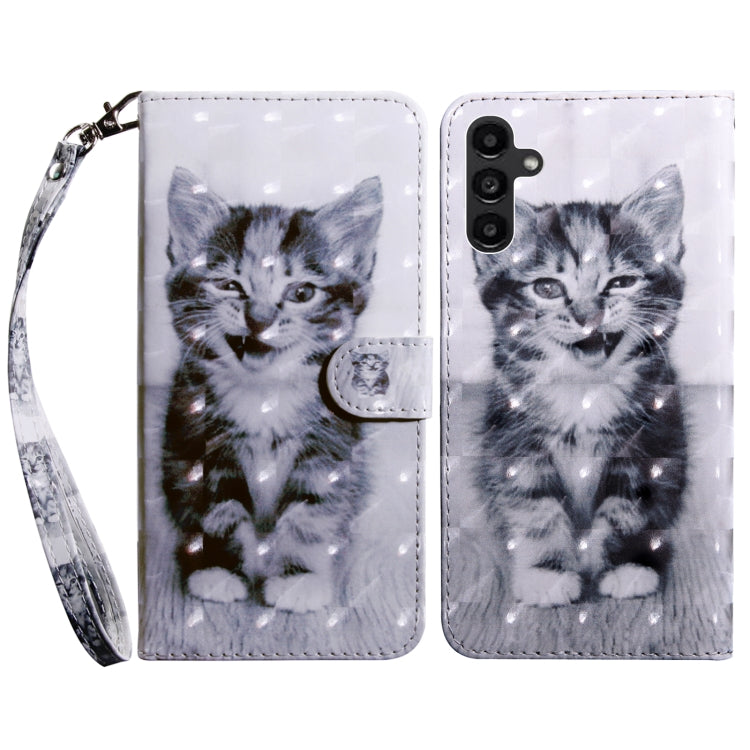For Samsung Galaxy A14 5G 3D Painted Leather Phone Case(Smile Cat) - free shipping - PMC TechLife - Order now!