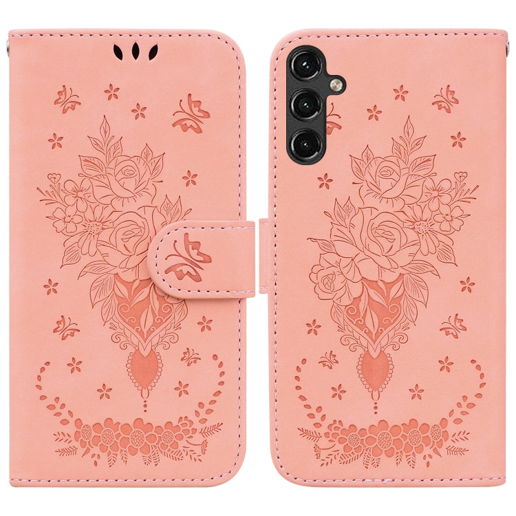 For Samsung Galaxy A14 5G Butterfly Rose Embossed Leather Phone Case(Pink) - free shipping - PMC TechLife - Order now!