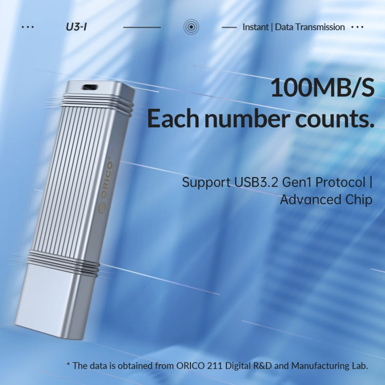 ORICO USB Flash Drive, Read: 100MB/s, Write: 50MB/s, Memory:256GB, Port:USB-A(Silver) - free shipping - PMC TechLife - Order now!