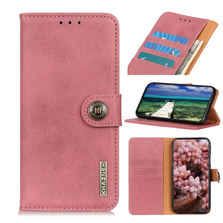 For Samsung Galaxy A14 5G KHAZNEH Cowhide Texture Horizontal Flip Leather Phone Case(Pink) - free shipping - PMC TechLife - Order now!