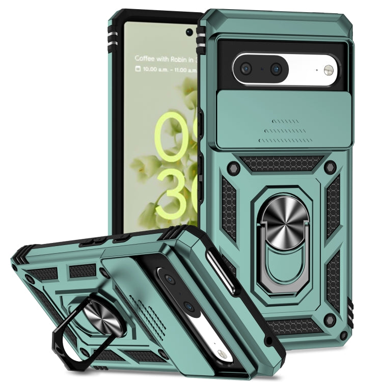 For Google Pixel 7 5G Sliding Camshield Holder Phone Case(Dark Green) - free shipping - PMC TechLife - Order now!