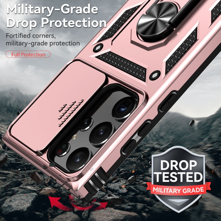 For Samsung Galaxy S23 Ultra 5G Sliding Camshield Holder Phone Case(Rose Gold) - free shipping - PMC TechLife - Order now!