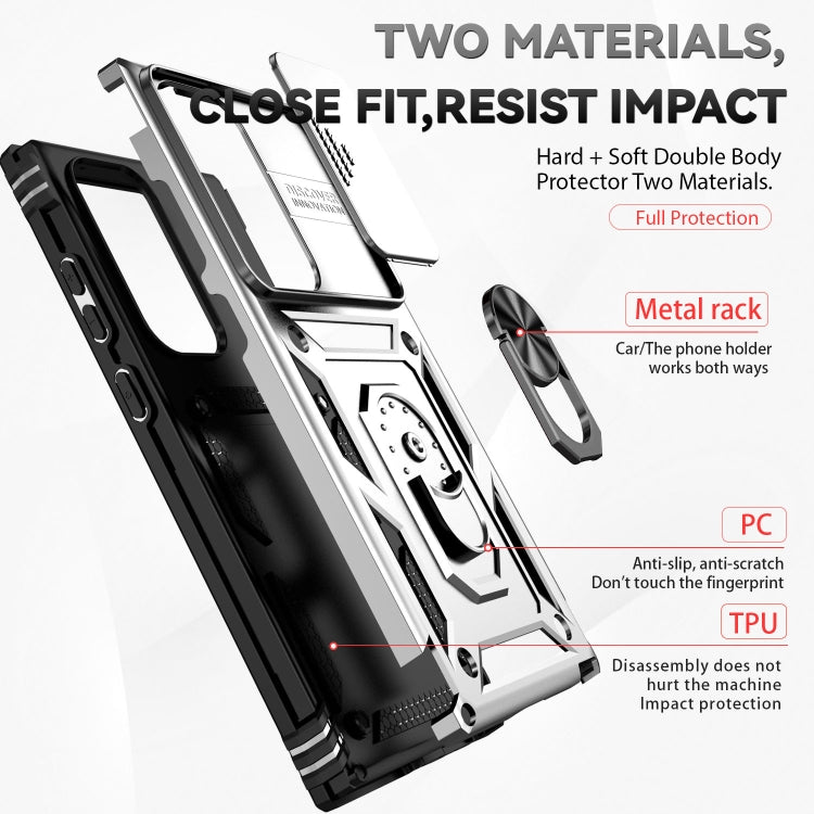 For Samsung Galaxy S23 Ultra 5G Sliding Camshield Holder Phone Case(Silver) - free shipping - PMC TechLife - Order now!