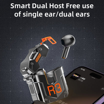 ROCK R3 Steampunk Mecha Wireless Bluetooth Earphone(Flame Black) - Bluetooth Earphone by ROCK | Online Shopping South Africa | PMC Jewellery | Buy Now Pay Later Mobicred