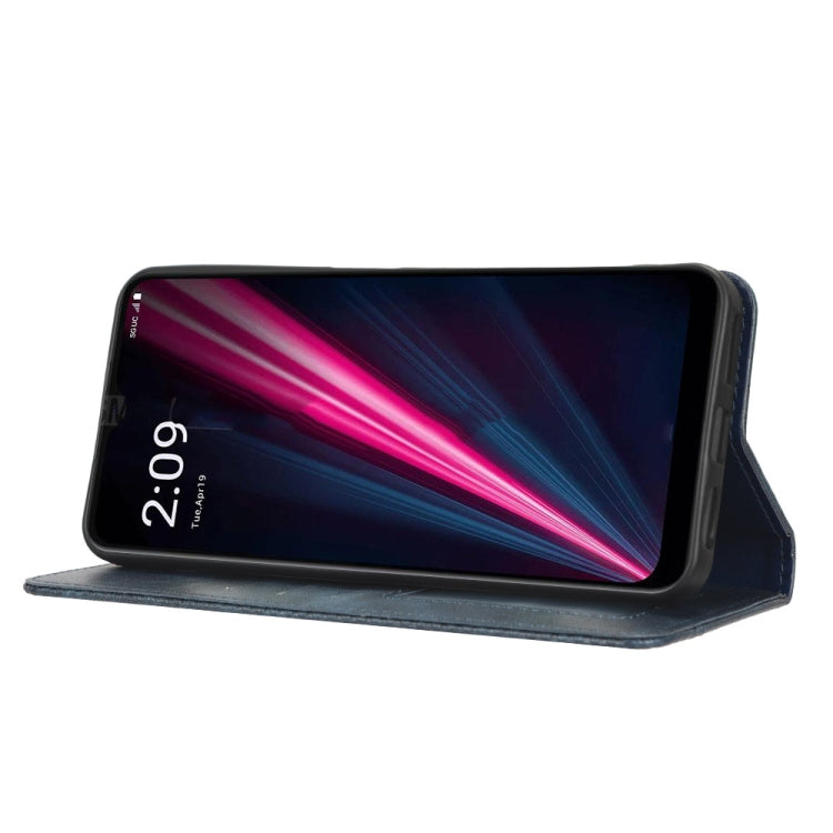 For T-Mobile REVVL 6 Pro 5G Magnetic Buckle Retro Texture Leather Phone Case(Blue) - More Brand by PMC TechLife | Online Shopping South Africa | PMC TechLife