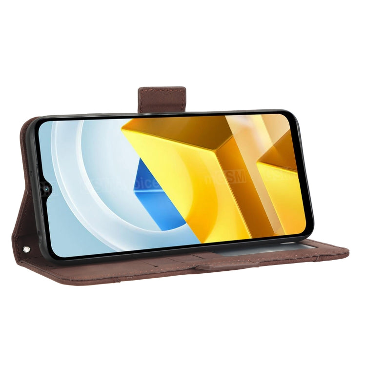 For Xiaomi Poco M5 Skin Feel Calf Texture Card Slots Leather Phone Case(Brown) - free shipping - PMC TechLife - Order now!
