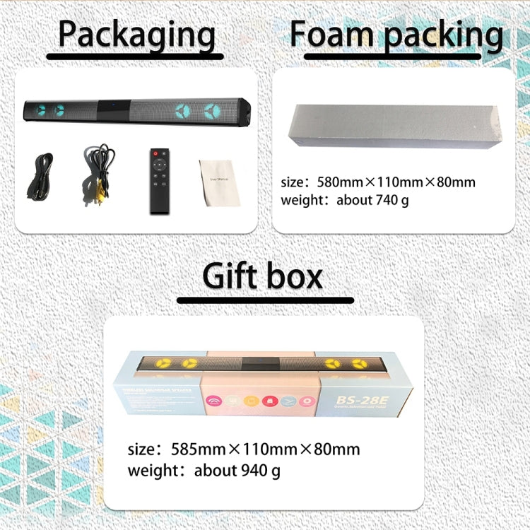 BS-28E RGB Colorful Atmosphere Light Bluetooth Speaker - Desktop Speaker by PMC TechLife | Online Shopping South Africa | PMC TechLife