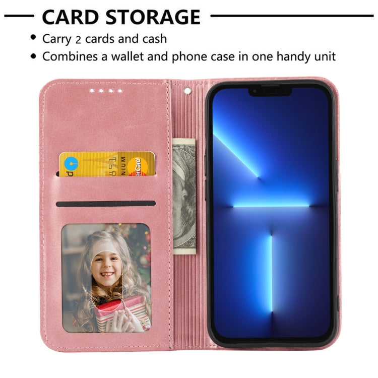 For Xiaomi 12/12X/12S Cubic Grid Calf Texture Magnetic Closure Leather Phone Case(Rose Gold) - free shipping - PMC TechLife - Order now!