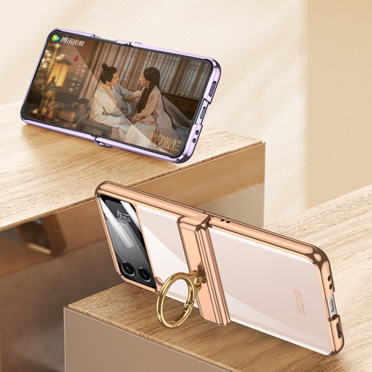 For Samsung Galaxy Z Flip4 GKK Magnetic Folding Phantom Rotary Phone Case with Ring Holder(Purple) - Galaxy Z Flip4 5G Cases by GKK | Online Shopping South Africa | PMC TechLife