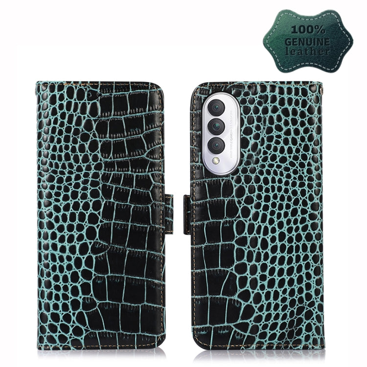 For Xiaomi Redmi A1+ Crocodile Top Layer Cowhide Leather Phone Case(Green) - Xiaomi Cases by PMC TechLife | Online Shopping South Africa | PMC TechLife
