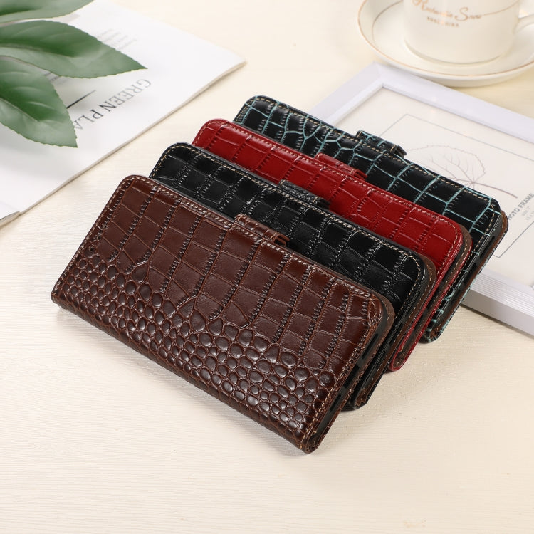 For Xiaomi Redmi A1+ Crocodile Top Layer Cowhide Leather Phone Case(Green) - Xiaomi Cases by PMC TechLife | Online Shopping South Africa | PMC TechLife