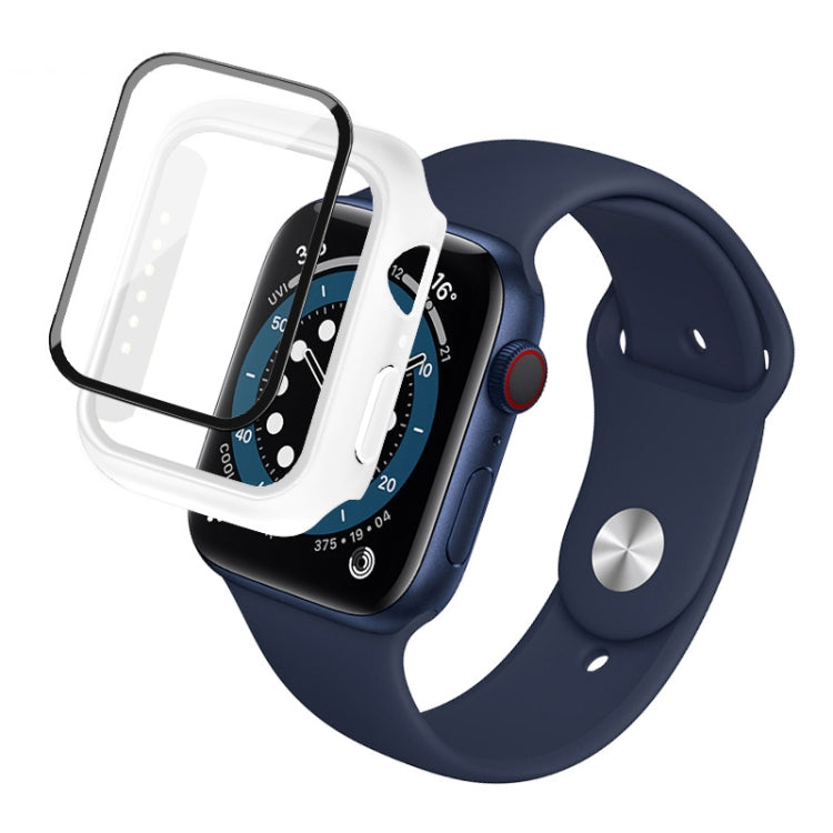 For Apple Watch SE 2023 40 mm / SE 2022 40mm imak PC Frame Case with Tempered Glass Film(White) - Watch Cases by imak | Online Shopping South Africa | PMC TechLife | Buy Now Pay Later Mobicred