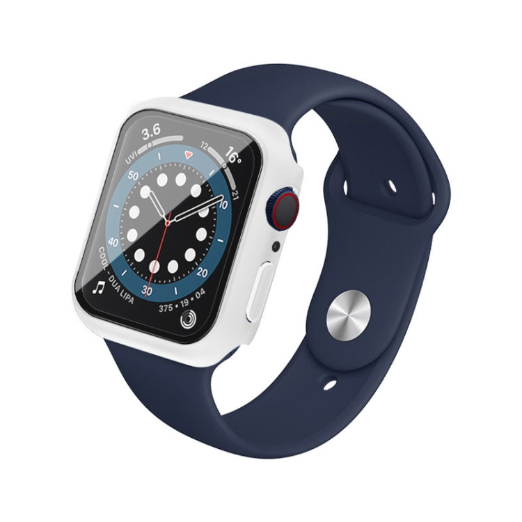 For Apple Watch SE 2023 44 mm / SE 2022 44mm imak PC Frame Case with Tempered Glass Film(White) - Watch Cases by imak | Online Shopping South Africa | PMC TechLife | Buy Now Pay Later Mobicred