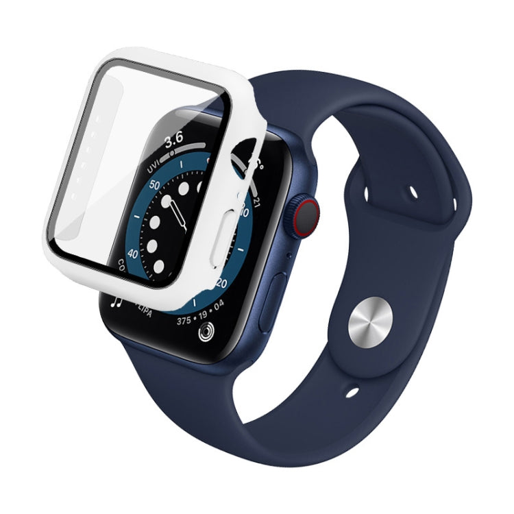 For Apple Watch Series 9 / 8 45mm imak PC Frame Case with Tempered Glass Film(White) - Watch Cases by imak | Online Shopping South Africa | PMC TechLife | Buy Now Pay Later Mobicred