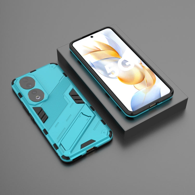 For Honor 90 Punk Armor PC + TPU Phone Case with Holder(Blue) - Honor Cases by PMC Jewellery | Online Shopping South Africa | PMC Jewellery