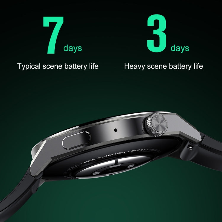Ochstin 5HK46P 1.36 inch Round Screen Silicone Strap Smart Watch with Bluetooth Call Function(Silver+Black) - free shipping - PMC TechLife - Order now!