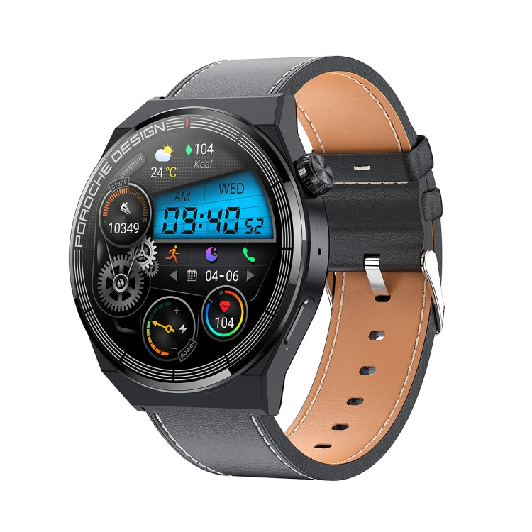 Ochstin 5HK46P 1.36 inch Round Screen Leather Strap Smart Watch with Bluetooth Call Function(Black) - Smart Watches by OCHSTIN | Online Shopping South Africa | PMC Jewellery | Buy Now Pay Later Mobicred