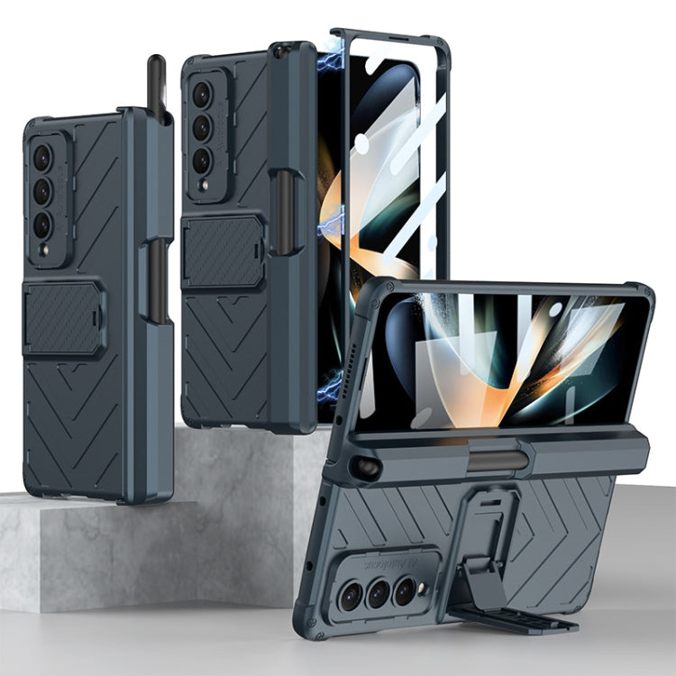 For Samsung Galaxy Z Fold4 GKK Integrated Magnetic Folding Armor Shell with Push Pen Case(Green) - Galaxy Z Fold4 5G Cases by GKK | Online Shopping South Africa | PMC TechLife | Buy Now Pay Later Mobicred