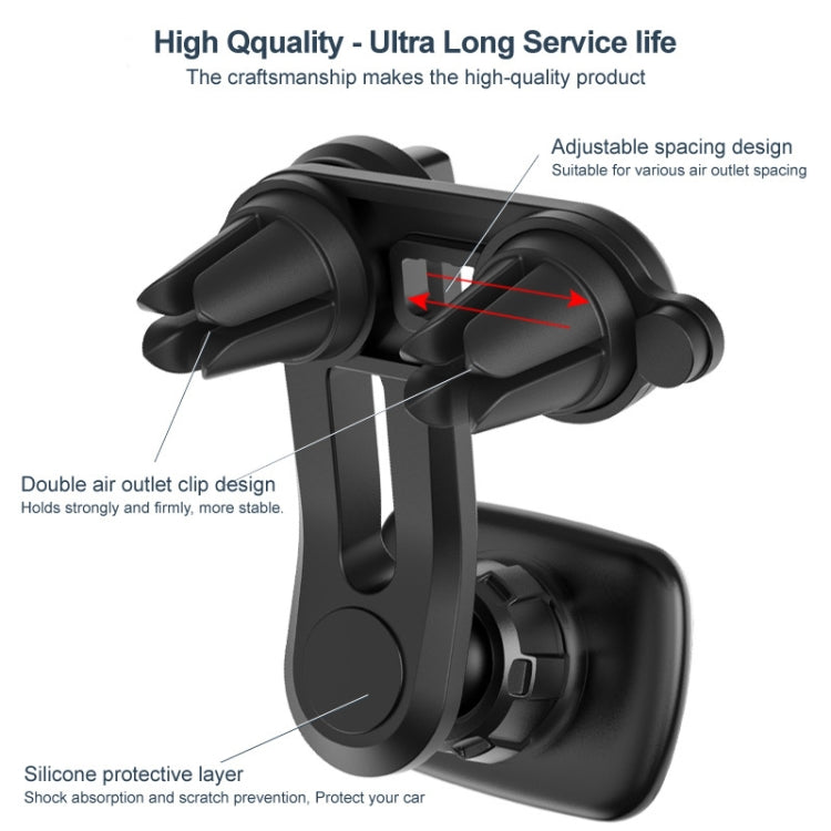 IMAK C5-F2 Dual Chip Air Outlet Magnetic Car Holder(Black) - Universal Car Holders by imak | Online Shopping South Africa | PMC TechLife | Buy Now Pay Later Mobicred