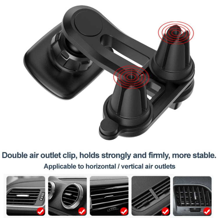 IMAK C5-F2 Dual Chip Air Outlet Magnetic Car Holder(Black) - Universal Car Holders by imak | Online Shopping South Africa | PMC TechLife | Buy Now Pay Later Mobicred
