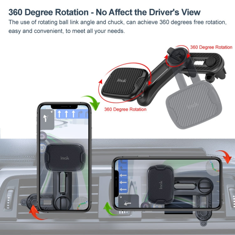 IMAK C5-F2 Dual Chip Air Outlet Magnetic Car Holder(Black) - Universal Car Holders by imak | Online Shopping South Africa | PMC TechLife | Buy Now Pay Later Mobicred