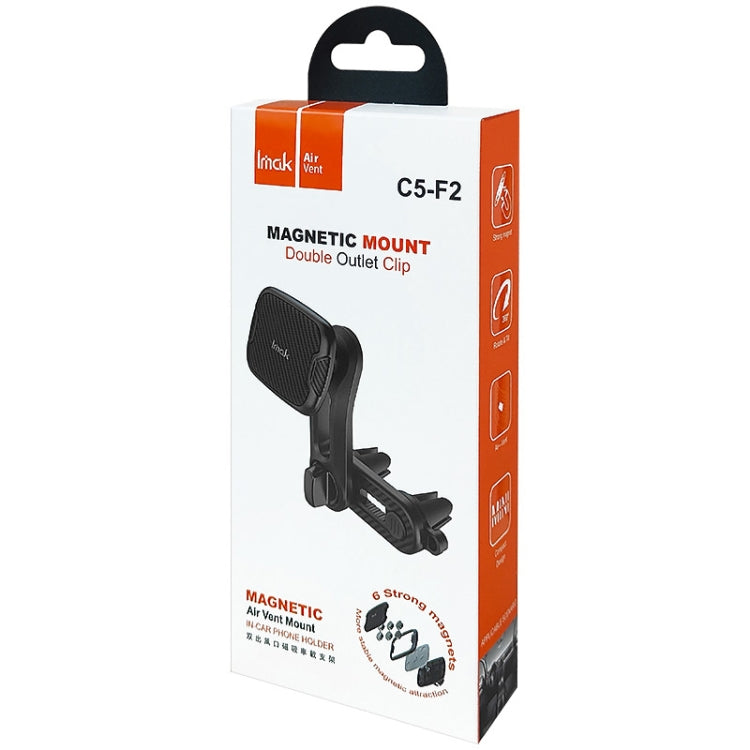IMAK C5-F2 Dual Chip Air Outlet Magnetic Car Holder(Black) - Universal Car Holders by imak | Online Shopping South Africa | PMC TechLife | Buy Now Pay Later Mobicred