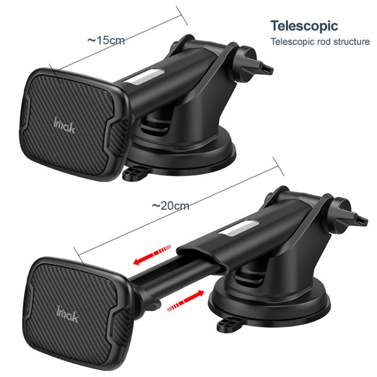 IMAK C5-X4 Telescopic Rod Magnetic Car Holder(Black) - Universal Car Holders by imak | Online Shopping South Africa | PMC TechLife | Buy Now Pay Later Mobicred