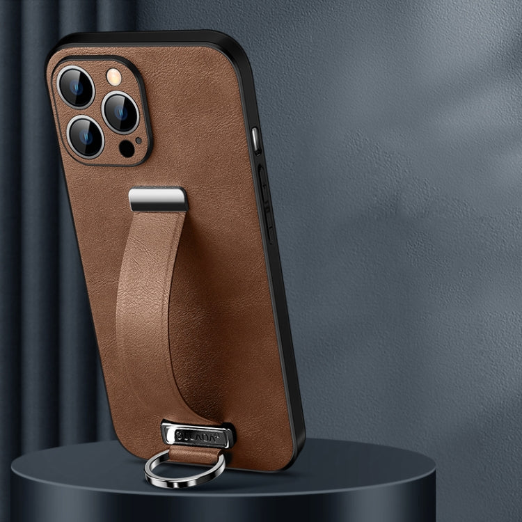 For iPhone 14 Pro SULADA Cool Series PC + Leather Texture Skin Feel Phone Case(Brown) - iPhone 14 Pro Cases by SULADA | Online Shopping South Africa | PMC TechLife | Buy Now Pay Later Mobicred