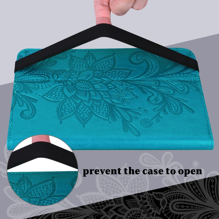 For Nokia T20 10.4 2021 Lace Flower Embossing Pattern Leather Tablet Case(Blue) - free shipping - PMC TechLife - Order now!