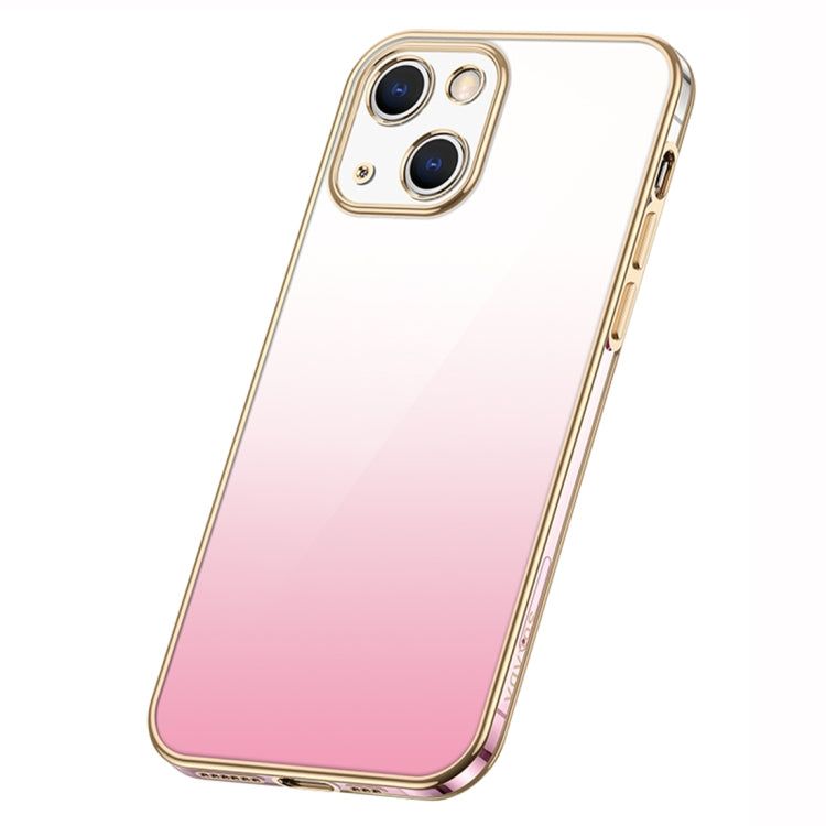 For iPhone 14 SULADA Iridescence Series Plating Transparent Gradient Phone Case(Pink) - iPhone 14 Cases by SULADA | Online Shopping South Africa | PMC Jewellery