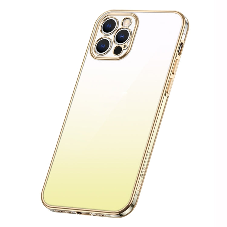 For iPhone 14 Pro SULADA Iridescence Series Plating Transparent Gradient Phone Case(Gold) - iPhone 14 Pro Cases by SULADA | Online Shopping South Africa | PMC TechLife | Buy Now Pay Later Mobicred