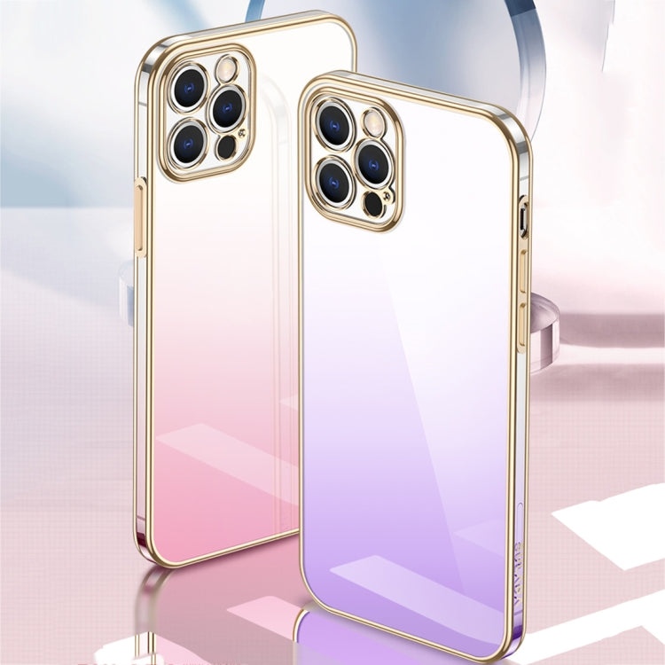 For iPhone 14 Pro Max SULADA Iridescence Series Plating Transparent Gradient Phone Case(Blue) - iPhone 14 Pro Max Cases by SULADA | Online Shopping South Africa | PMC TechLife | Buy Now Pay Later Mobicred
