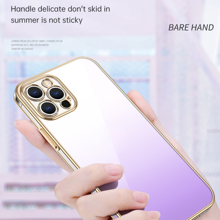 For iPhone 14 Pro Max SULADA Iridescence Series Plating Transparent Gradient Phone Case(Blue) - iPhone 14 Pro Max Cases by SULADA | Online Shopping South Africa | PMC TechLife | Buy Now Pay Later Mobicred