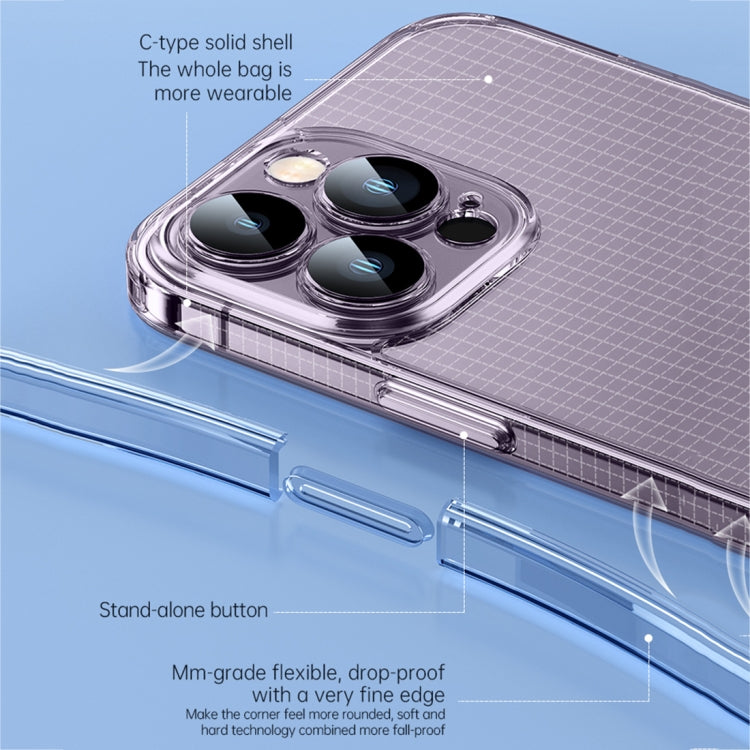 For iPhone 14 SULADA Crystal Steel Series TPU Transparent Phone Case(Blue) - iPhone 14 Cases by SULADA | Online Shopping South Africa | PMC TechLife